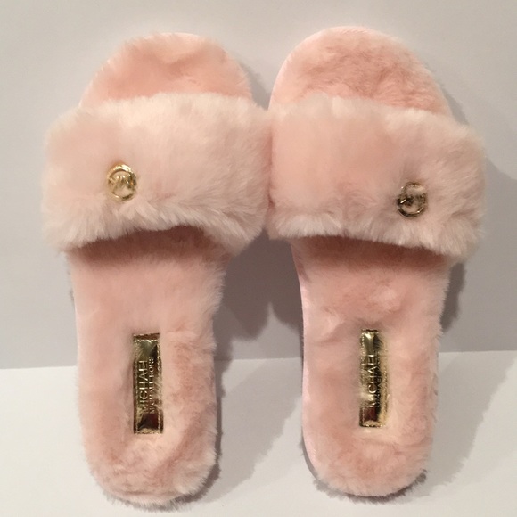 Michael Kors Pink Faux Fur Slippers - Picture 5 of 6